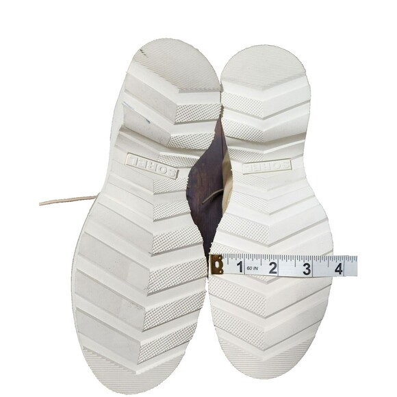 SOREL Hi-Line Waterproof Lace Up Leather Boot in Chalk Size 7 - Picture 6 of 11